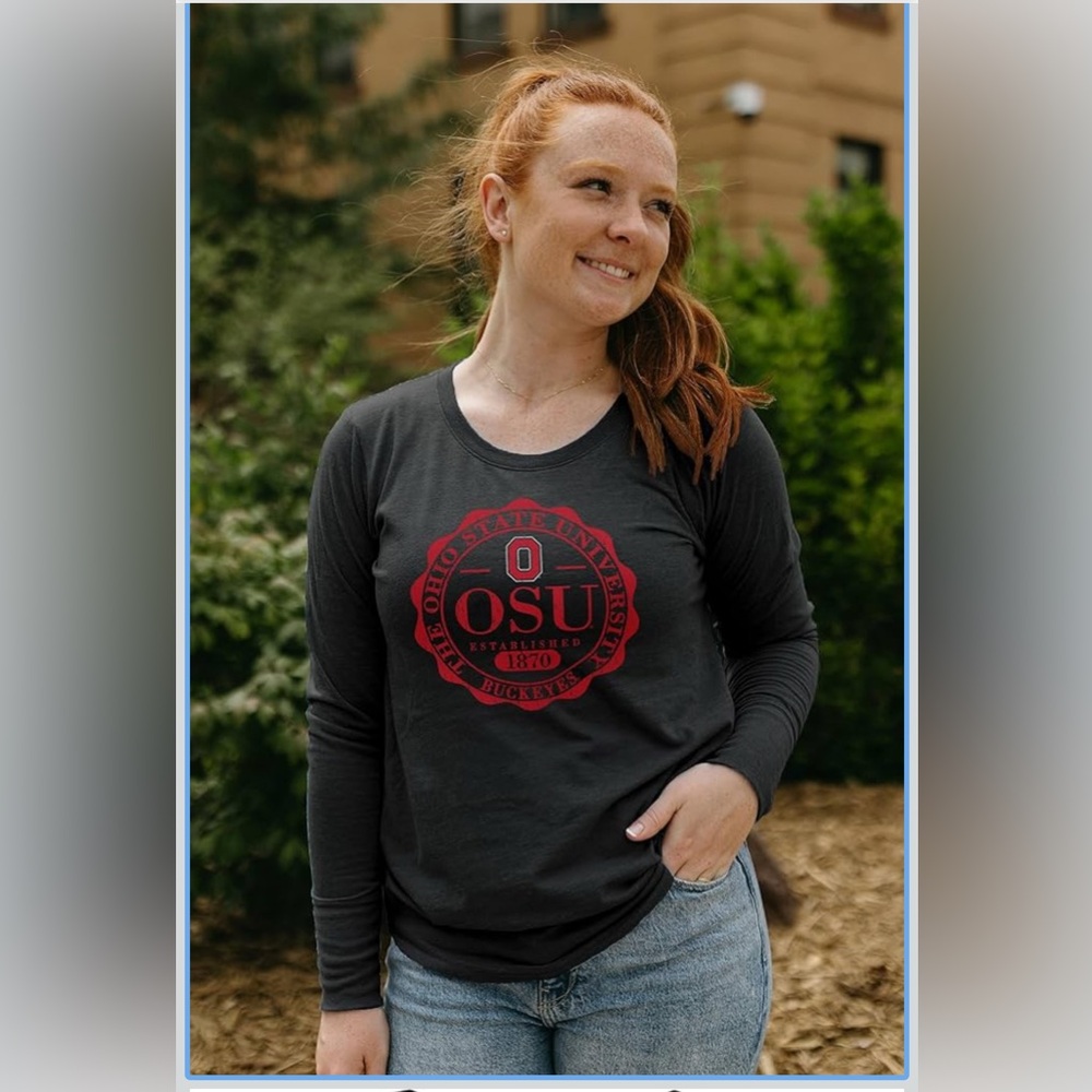 NEW Blue 84 Black and Red Long Sleeve Ohio State Buckeye’s Tee